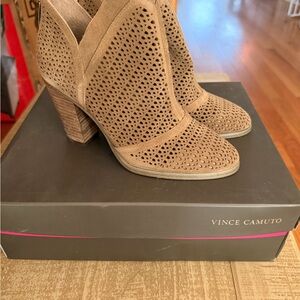 Vince Camuto Women's Brown Perforated Heeled Boots